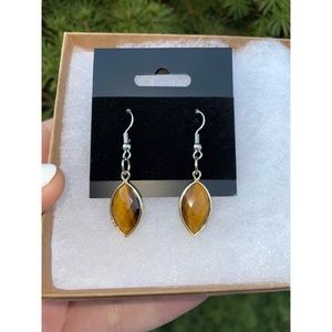 Tiger Eye Crystal Tear Drop Earrings | Hand Crafted